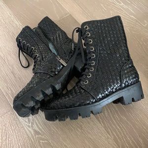 Pons Quintana Black Woven Boots Size 7